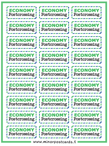 Economy Postcrossing sticker sheet
