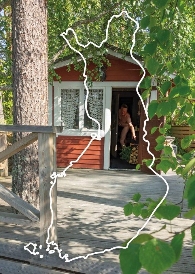 Map of Finland: Sauna man